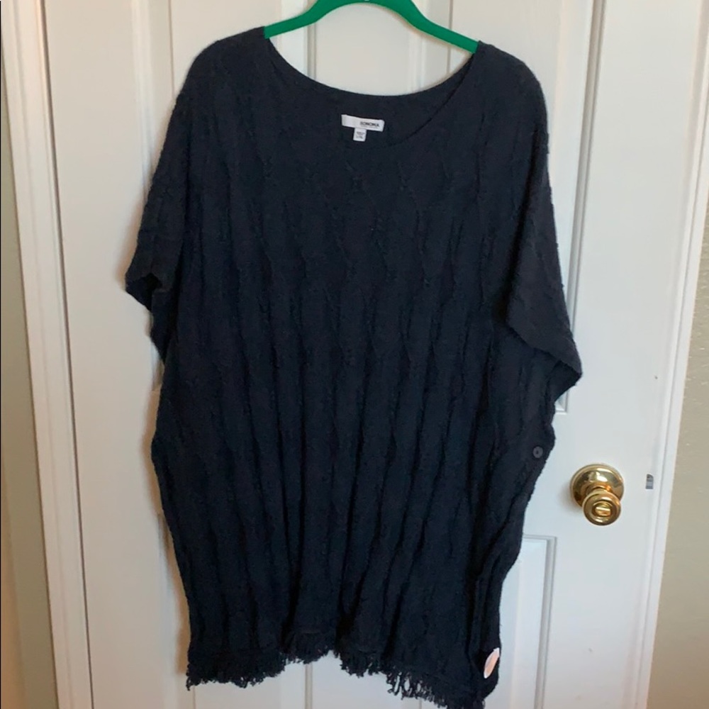 Navy Shawl/Poncho